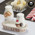 Ceramic Salt and Pepper Set with tray, Cup Cake Design, White (8573)