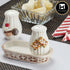 Ceramic Salt and Pepper Set with tray, Cup Cake Design, White (8573)