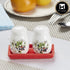 Kookee Ceramic Salt and Pepper Shakers Set with tray for Dining Table used as Namak Dhani, Shaker, Sprinkler, Spices Dispenser for Home, Kitchen and Restaurant