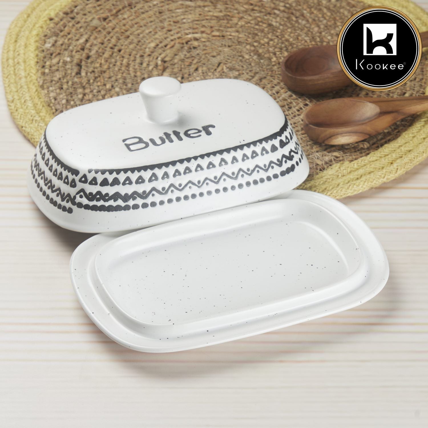 Ceramic Butter Dish Tray with Lid with 250g (V-BUTD-001-2)