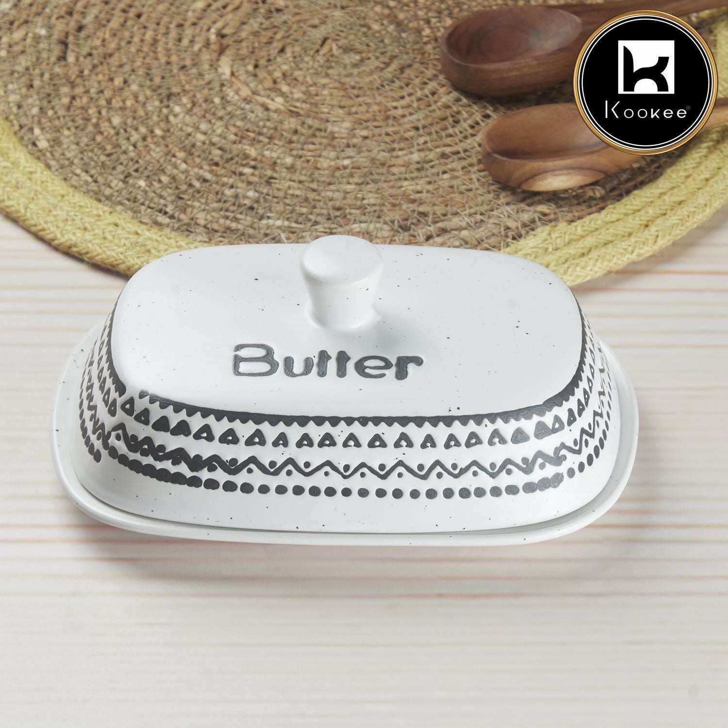 Ceramic Butter Dish Tray with Lid with 250g (V-BUTD-001-2)