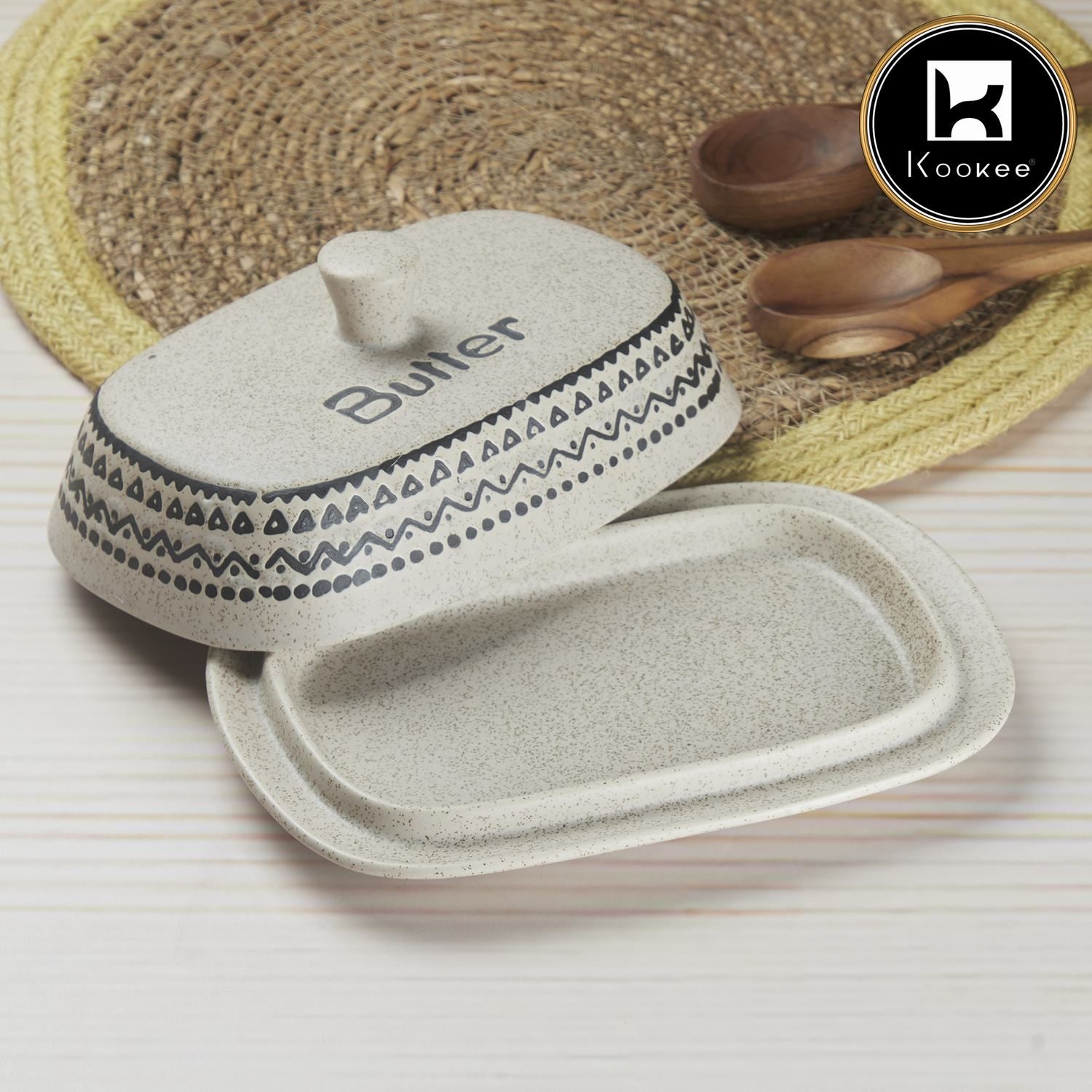 Kookee Butter Dishes, Off White, ART08619