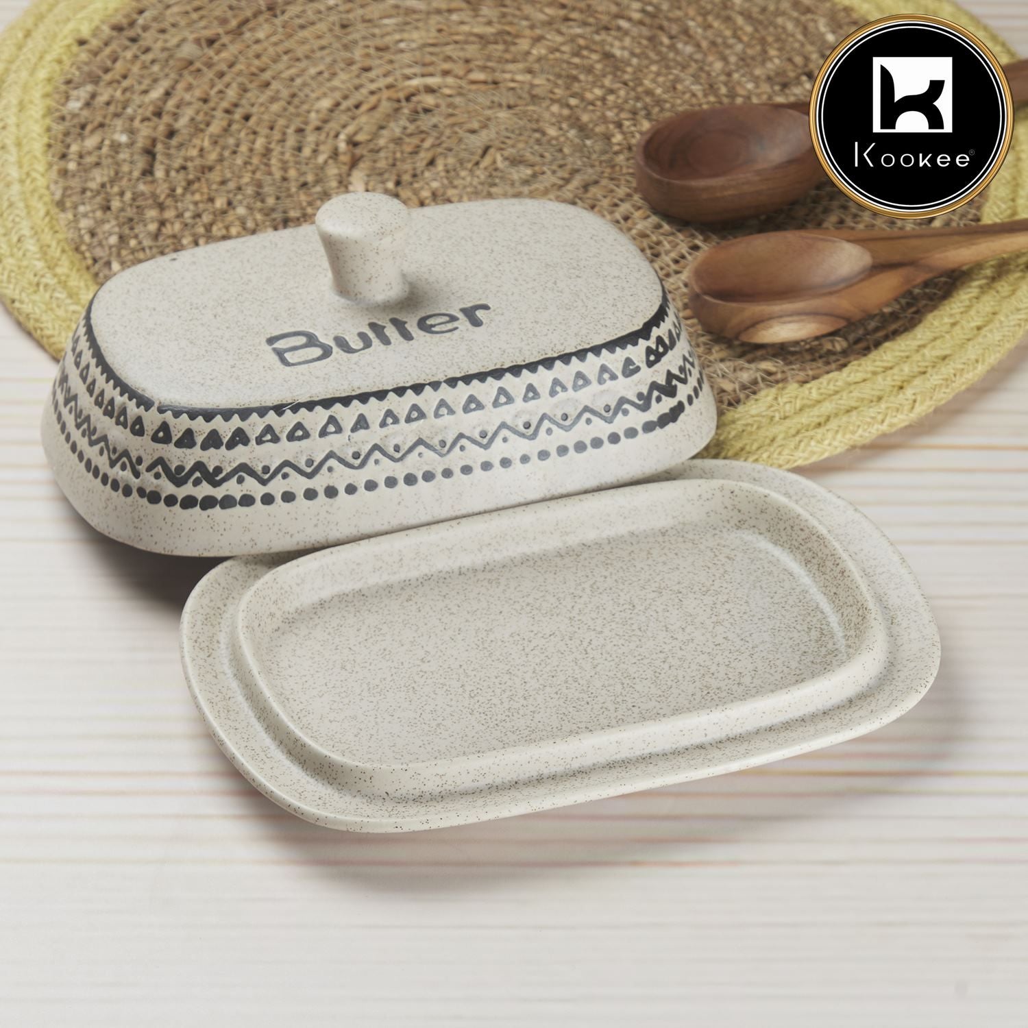 Kookee Butter Dishes, Off White, ART08619