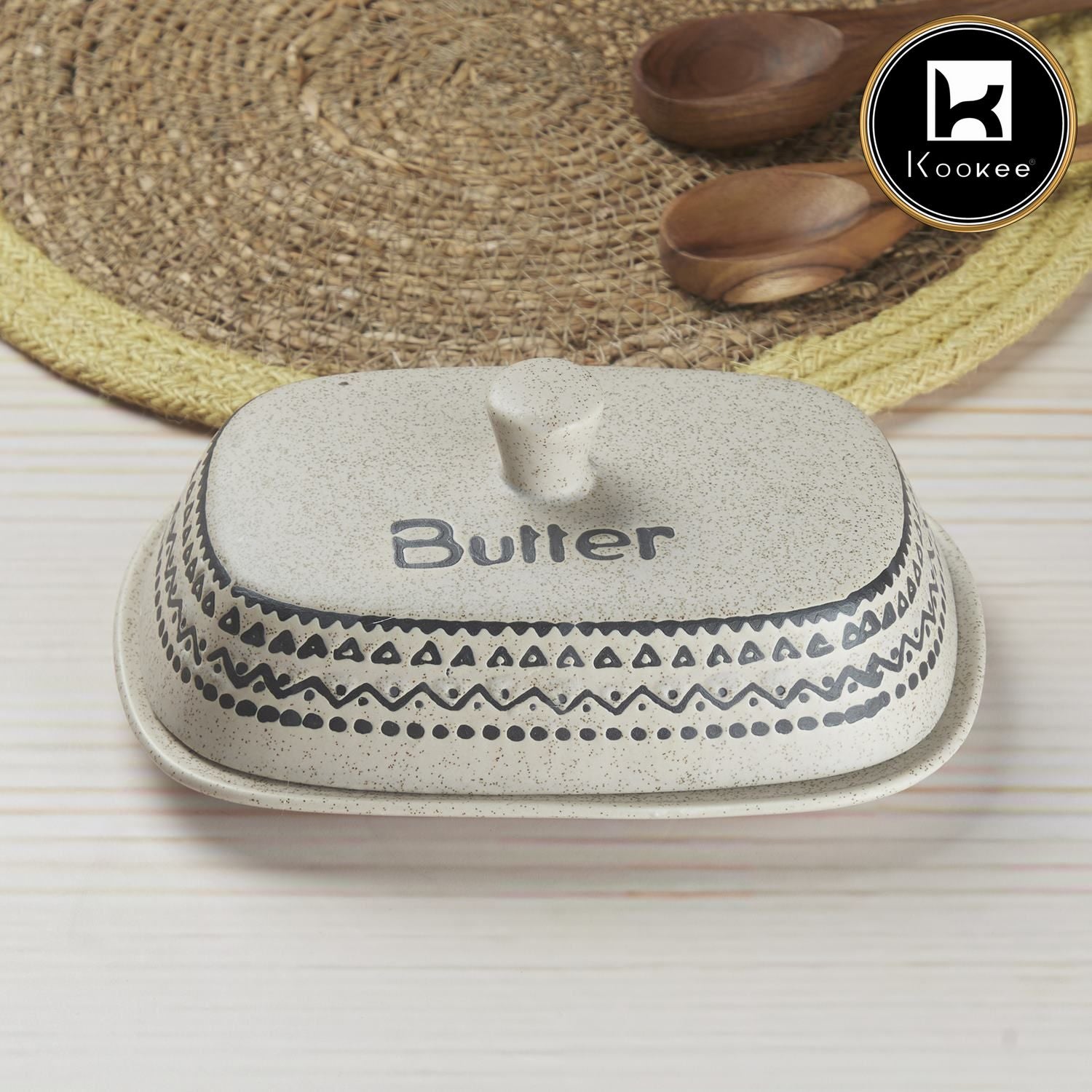 Kookee Butter Dishes, Off White, ART08619