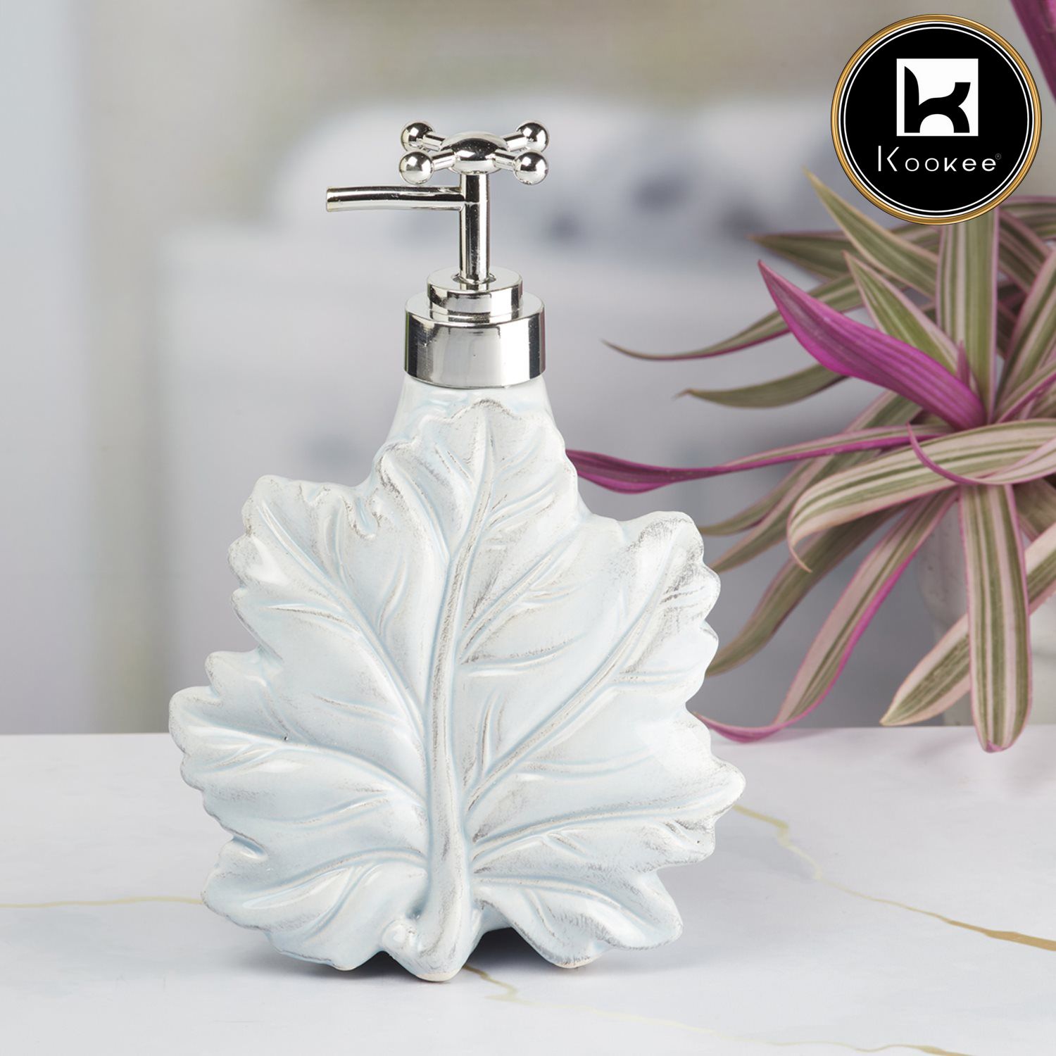 Ceramic Soap Dispenser for handwash for Bathroom, Blue (Set of 1) (8635)