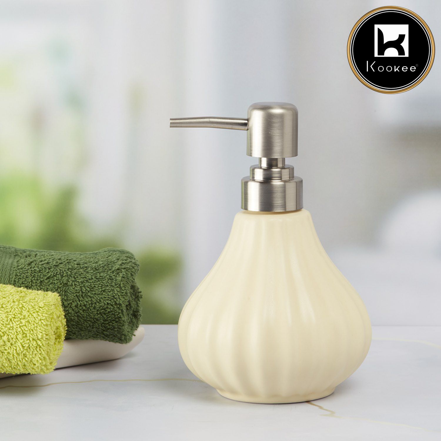 Kookee Ceramic Soap Dispensers, Off White, ART08645