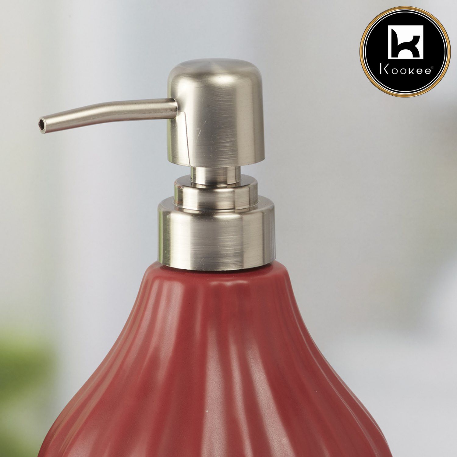 Kookee Ceramic Soap Dispensers, Red, ART08646
