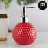 Kookee Ceramic Soap Dispenser with Stylish Refillable Pump Bottle for Bathroom Handwash & Kitchen Wash Basin, Perfect for Hand Soap, Lotion, and more, Red,