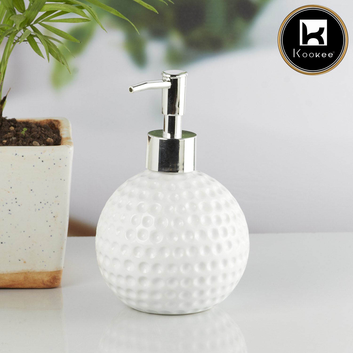 Kookee Ceramic Soap Dispensers, White, ART08653