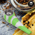 Silicone Smoking Pipe, Unbreakable with Steel Bowl, White and Green