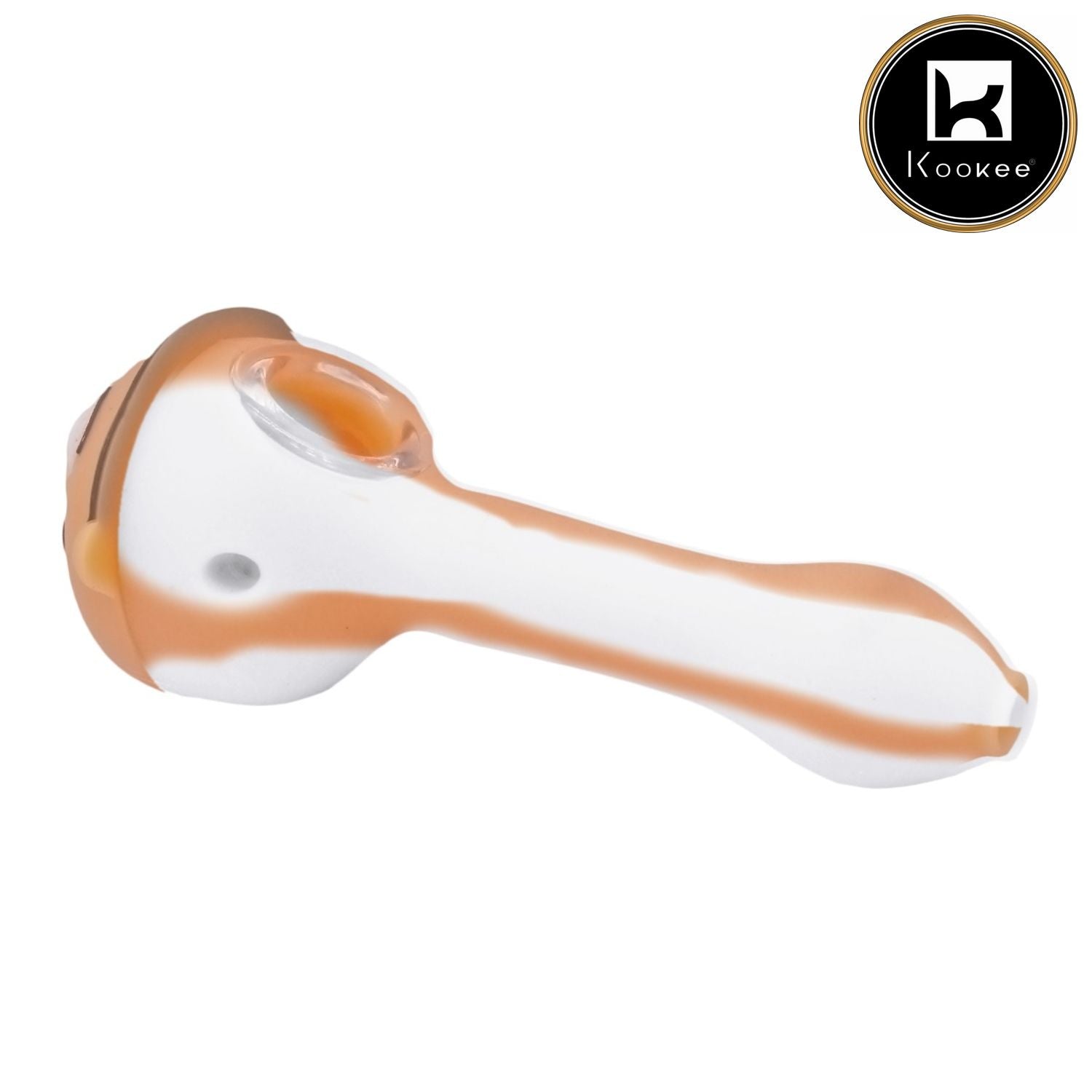 Silicone Smoking Pipe, Unbreakable with Glass Bowl, Rick Morty-2, White Orange