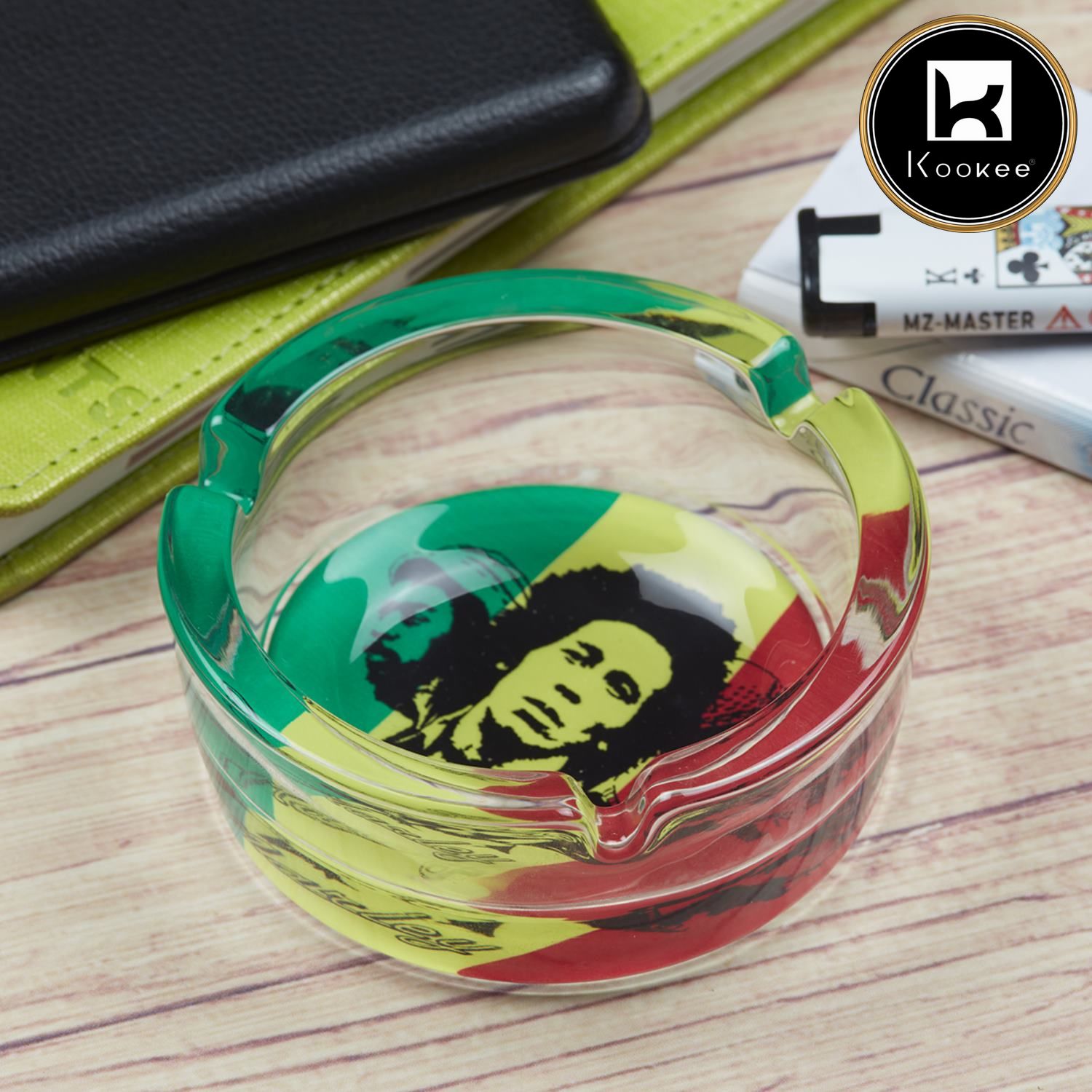 Glass Ashtray, Round, Multi (Diemeter: 8.5cm)