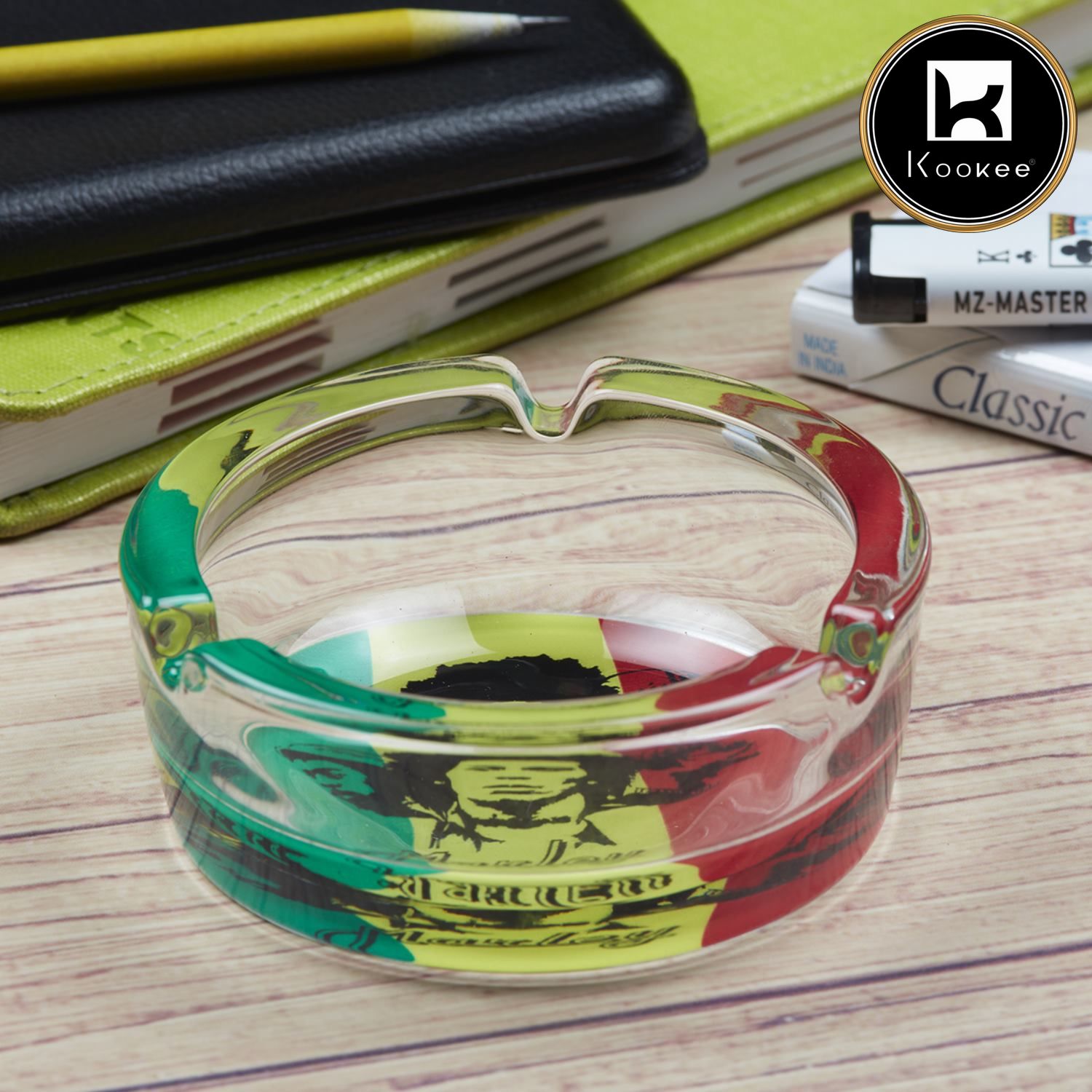 Glass Ashtray, Round, Multi (V-ASH-005-3)