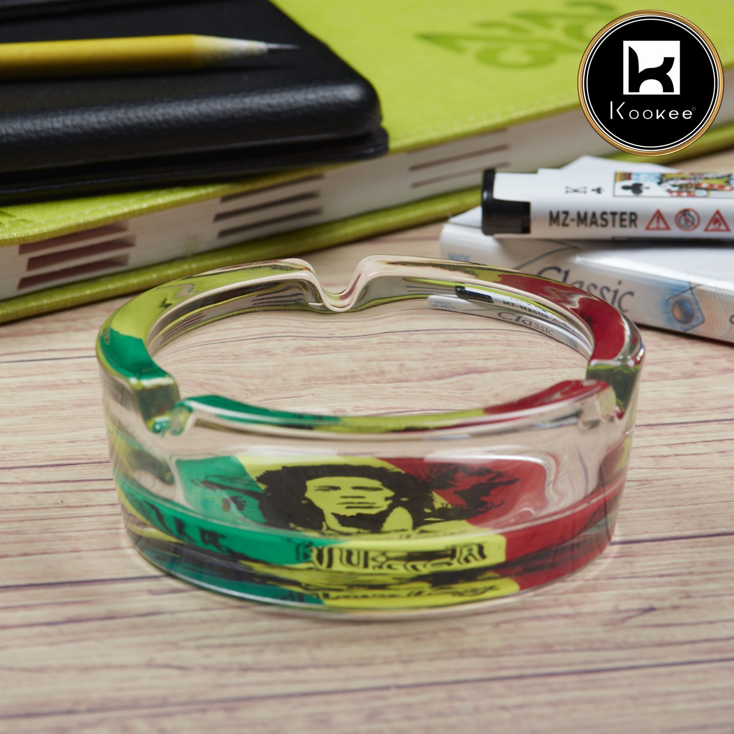 Glass Ashtray, Round, Multi (V-ASH-005-3)