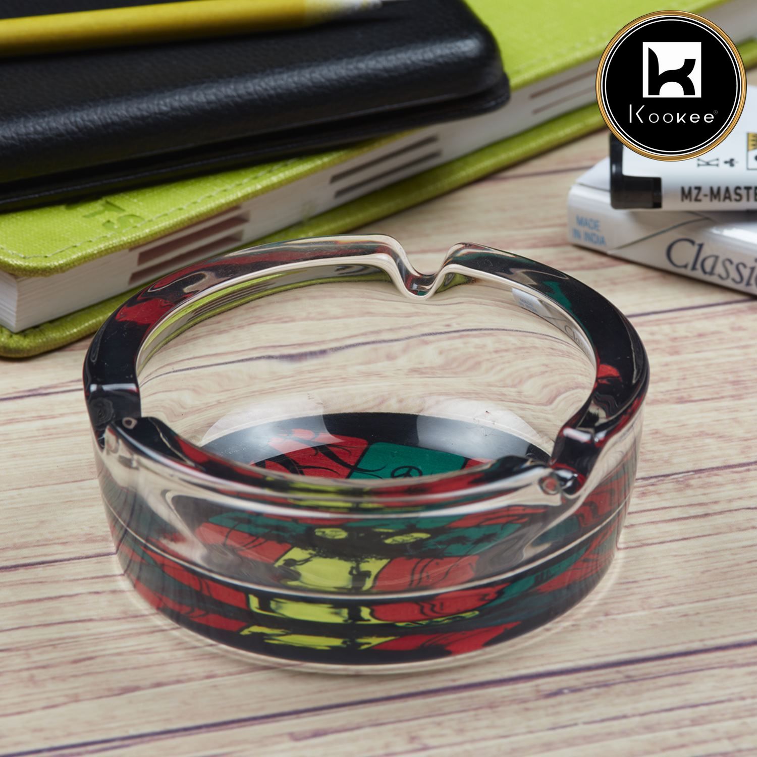 Kookee Glass Ashtrays, Multi, ART08719
