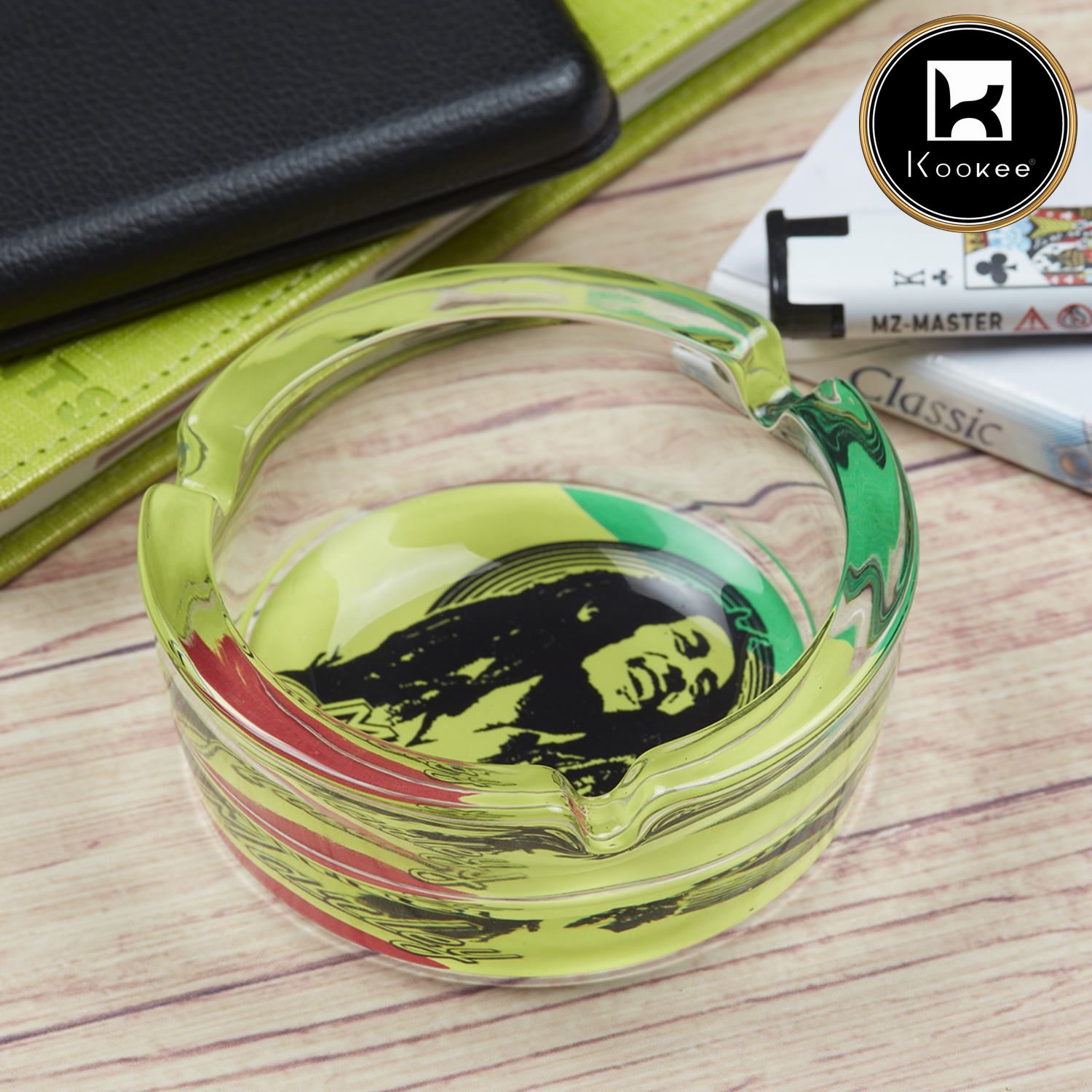 Glass Ashtray, Round, Yellow (Diemeter: 8.5cm)