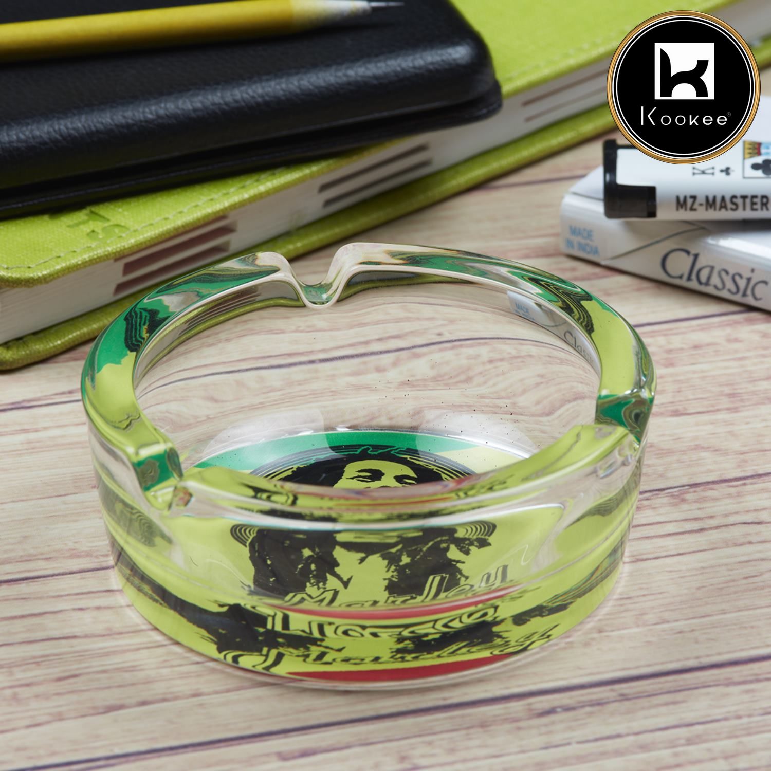 Kookee Glass Ashtrays, Multi, ART08720