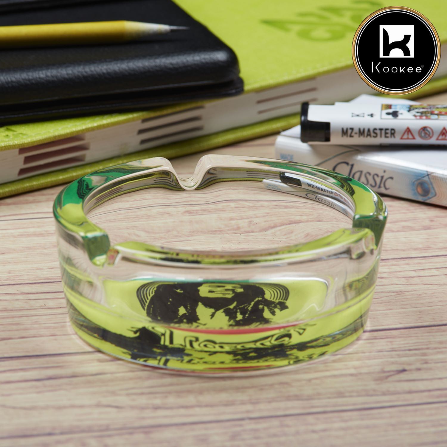 Kookee Glass Ashtrays, Multi, ART08720