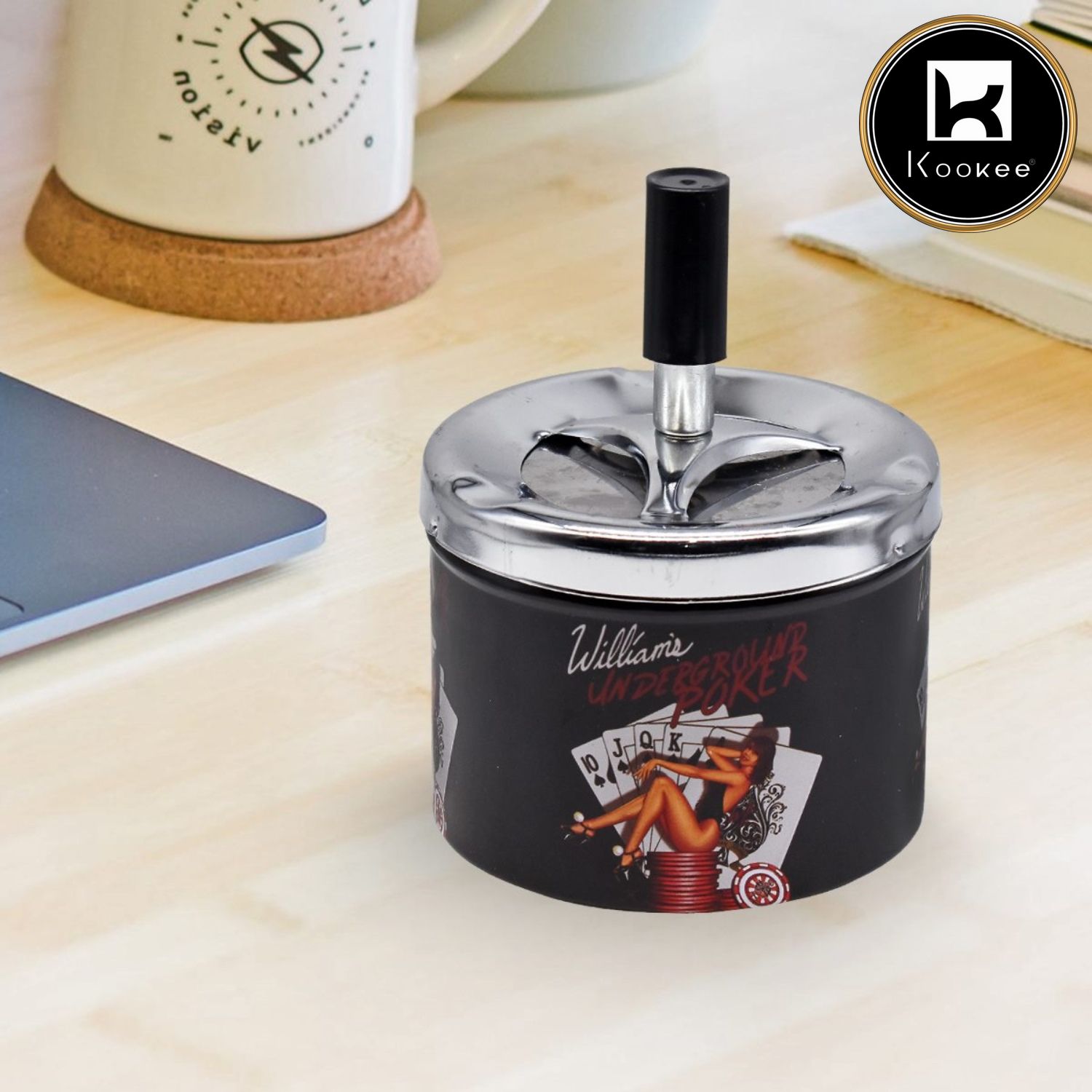 Kookee Push Down Ashtrays, Multi, ART08733