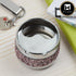 Smokeless Metal Tin Ashtray Rotating Lid, Round, Pink / Silver Glitter