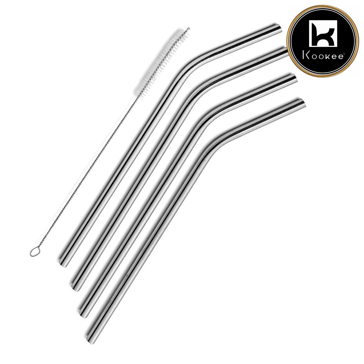 Stainless Steel Drinking Metal Straws 4 Bent for Kids and Adults