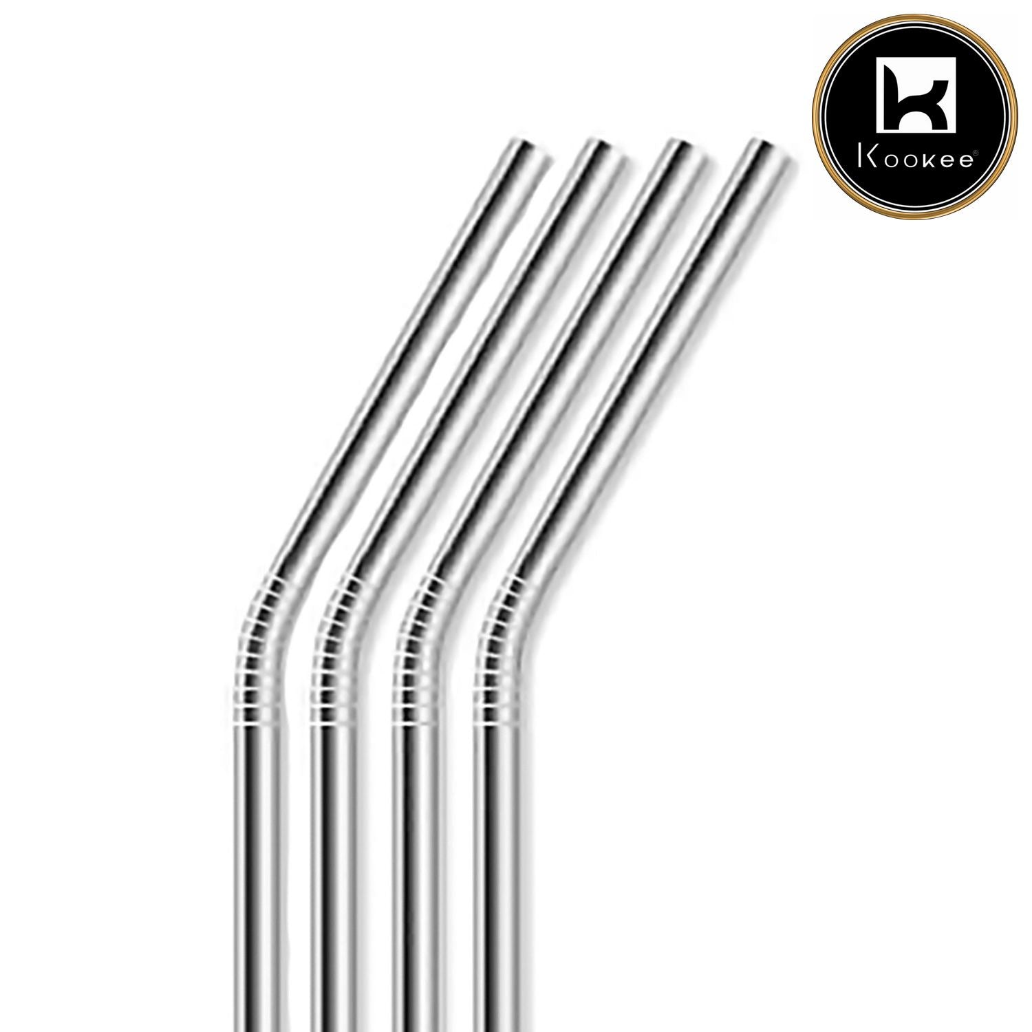 Stainless Steel Drinking Metal Straws 4 Bent for Kids and Adults