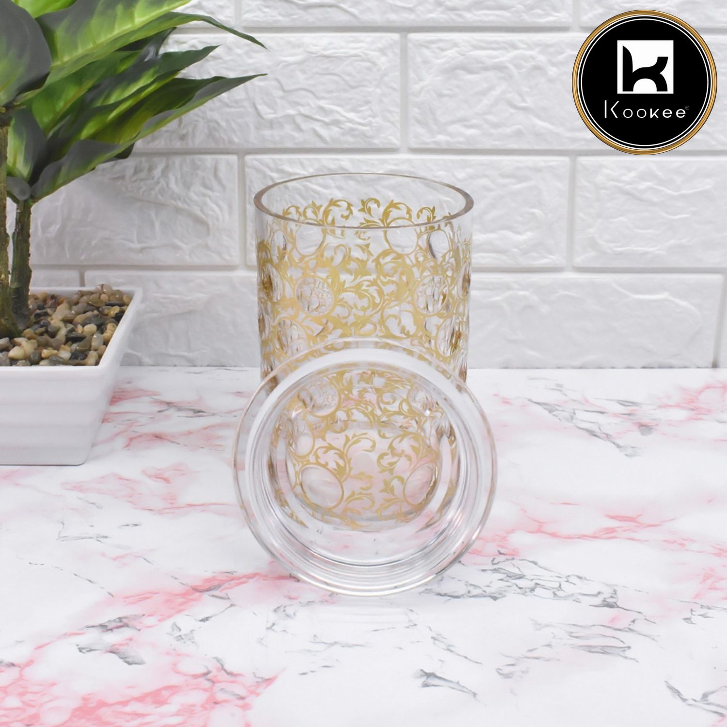 Kookee Canister Jars (Acrylic), Gold, ART08946