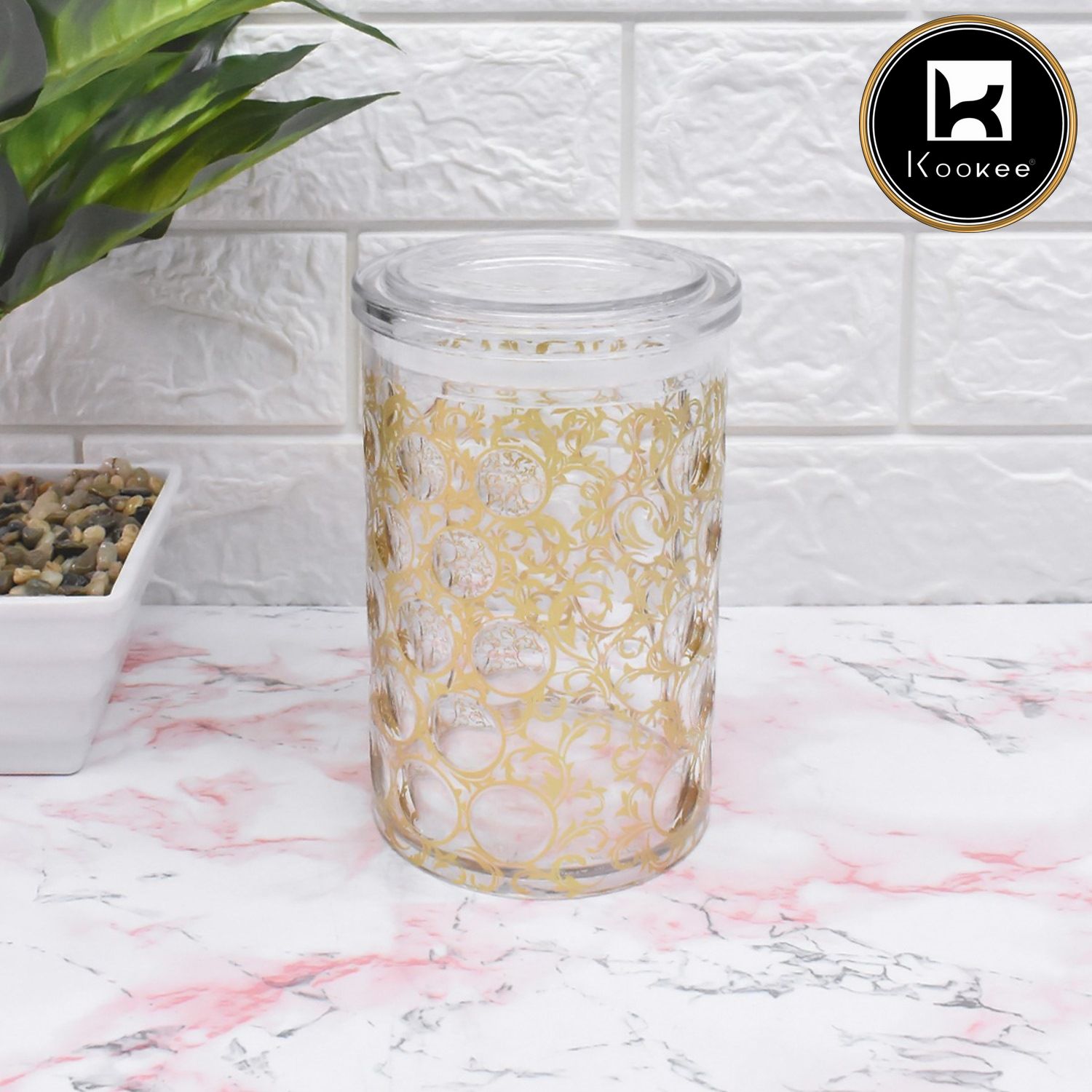 Kookee Canister Jars (Acrylic), Gold, ART08946