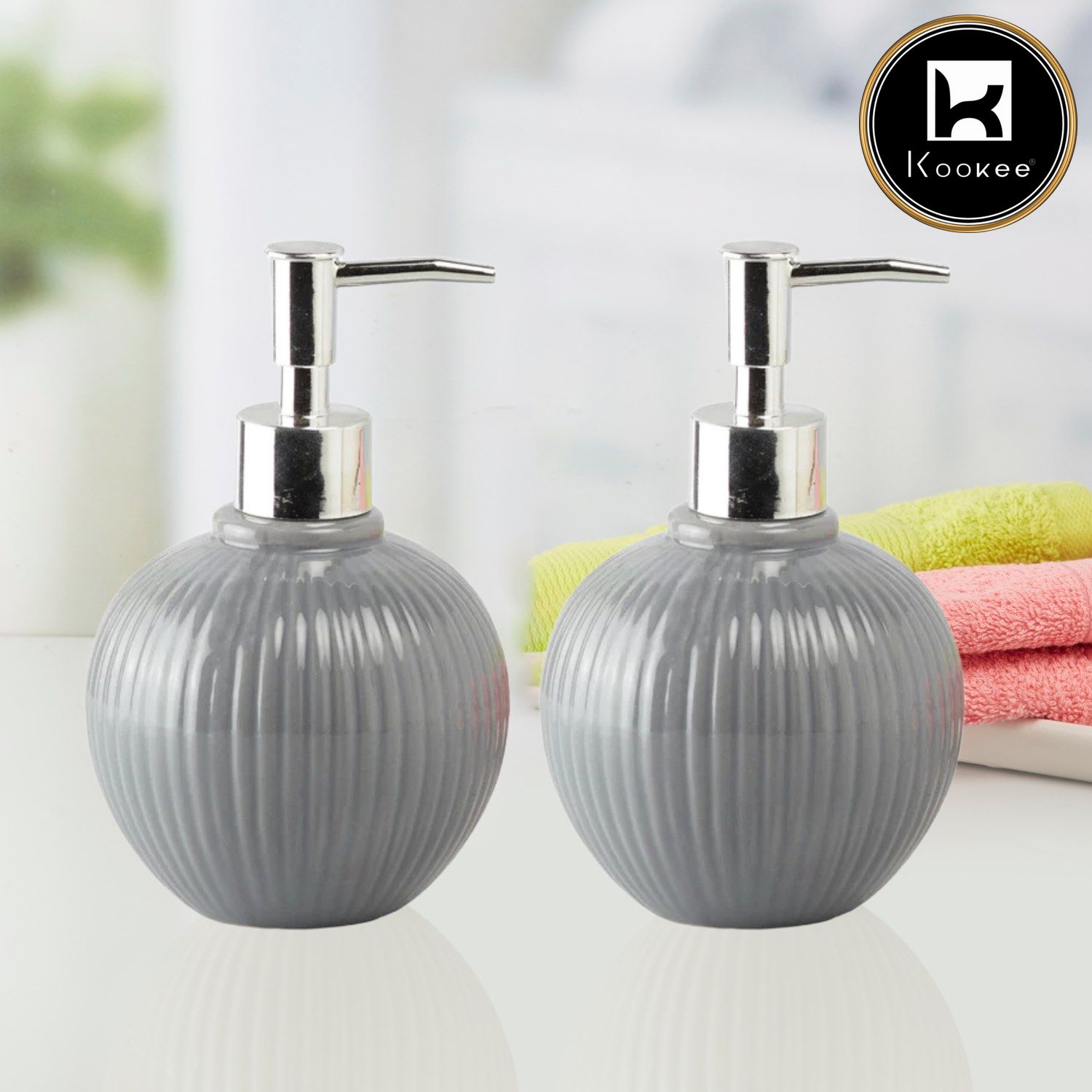 Ceramic Soap Dispenser for handwash for Bathroom, Multicolor (Set of 4) (10133)