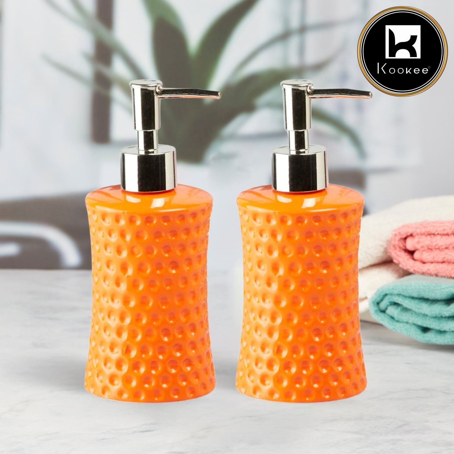 Ceramic Soap Dispenser for handwash for Bathroom, Yellow (Set of 1) (8039)