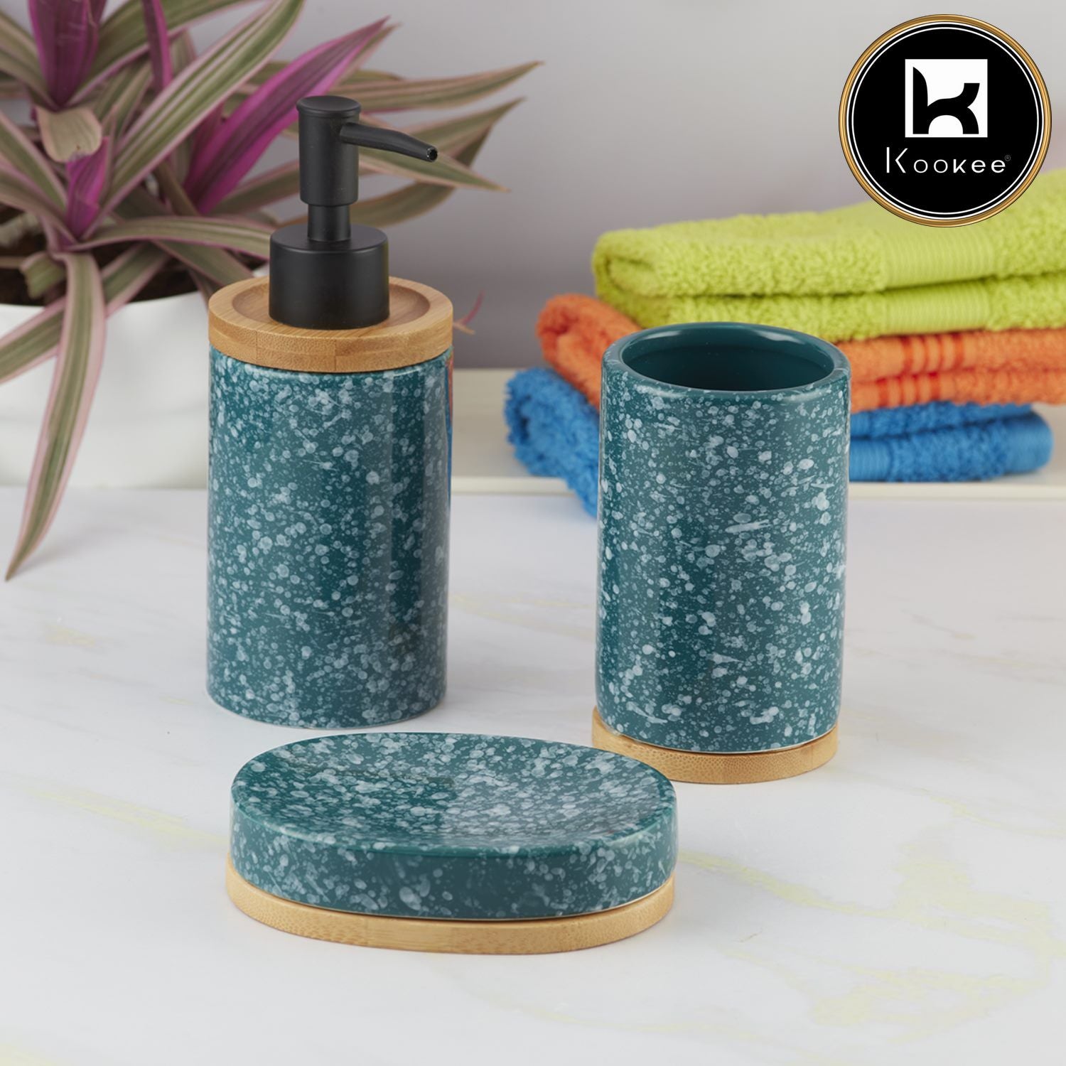 Kookee Ceramic Bathroom Sets, Multi, ART09615