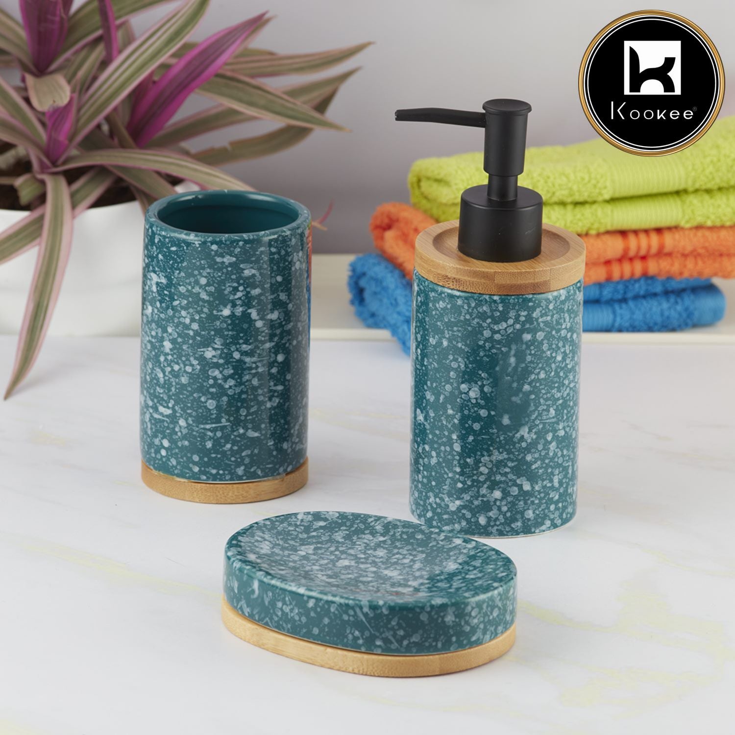 Kookee Ceramic Bathroom Sets, Multi, ART09615