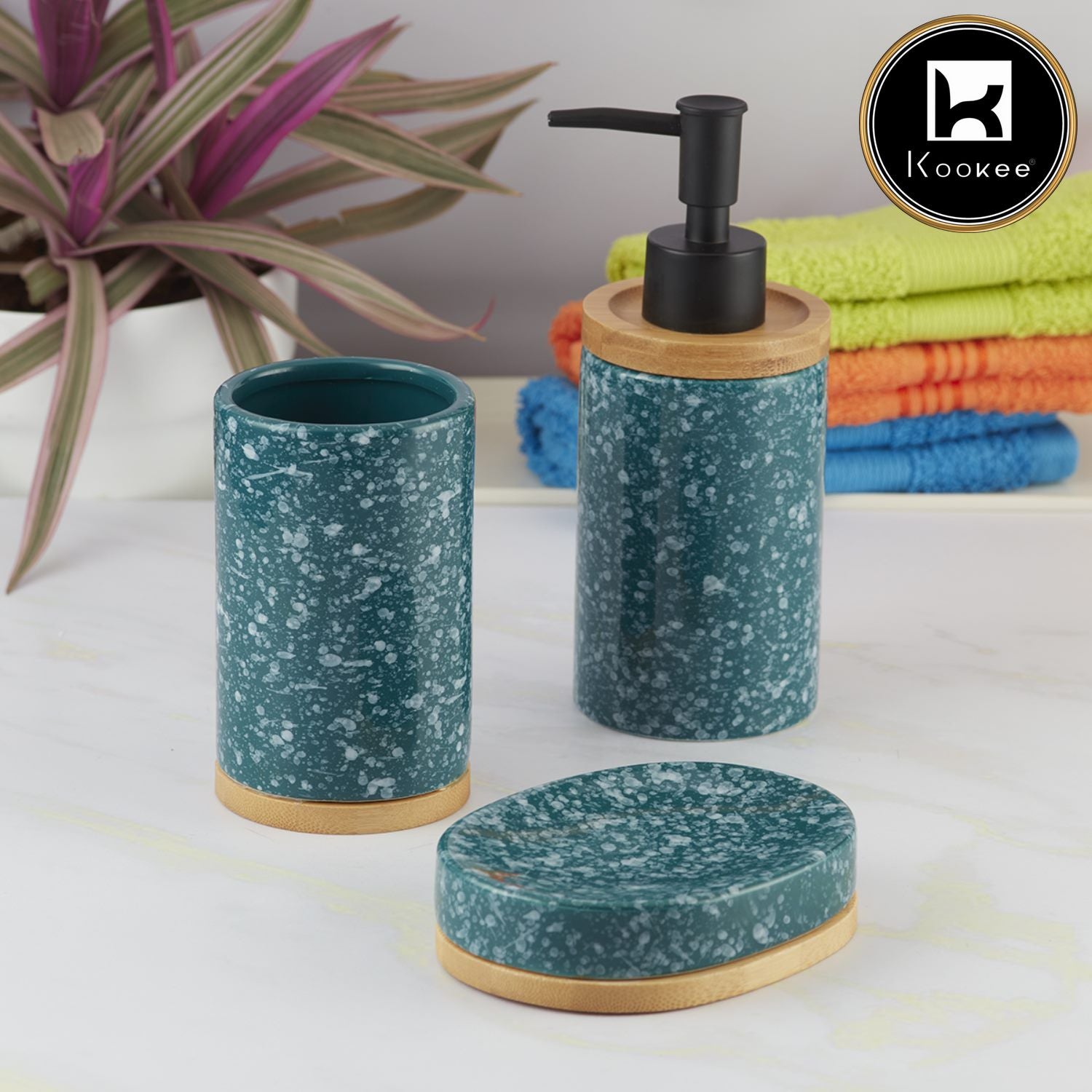 Kookee Ceramic Bathroom Sets, Multi, ART09615