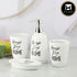 Ceramic Bathroom Accessories Set of 4 with Soap Dispenser (9629)