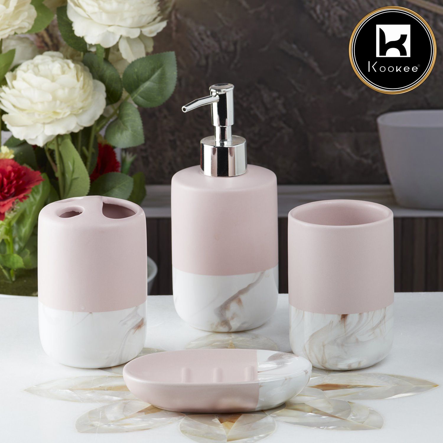Kookee Ceramic Bathroom Sets, Multi, ART09634