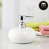 Kookee Ceramic Soap Dispenser with Stylish Refillable Pump Bottle for Bathroom Handwash & Kitchen Wash Basin, Perfect for Hand Soap, Lotion, and more, White,