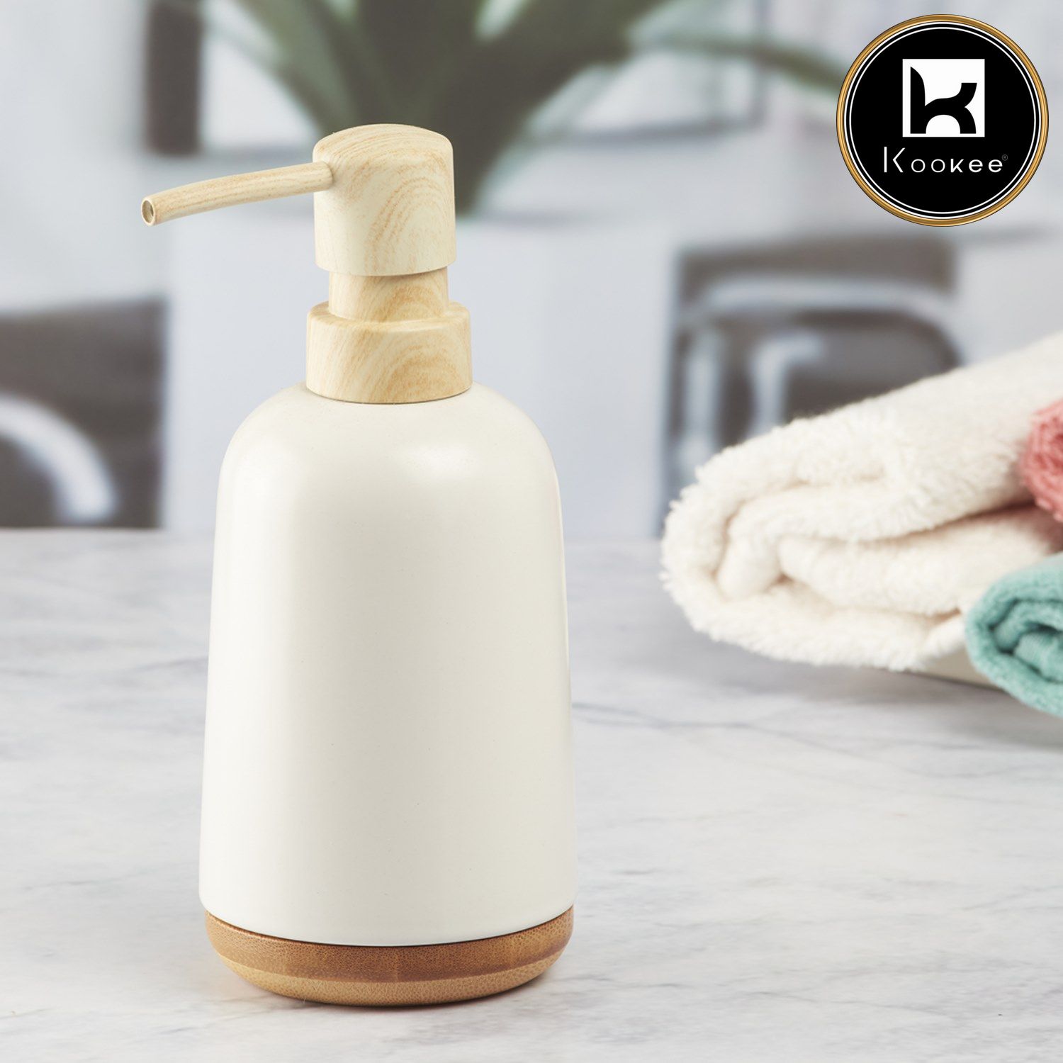 Ceramic Soap Dispenser for handwash for Bathroom, White (V-CSD-011)