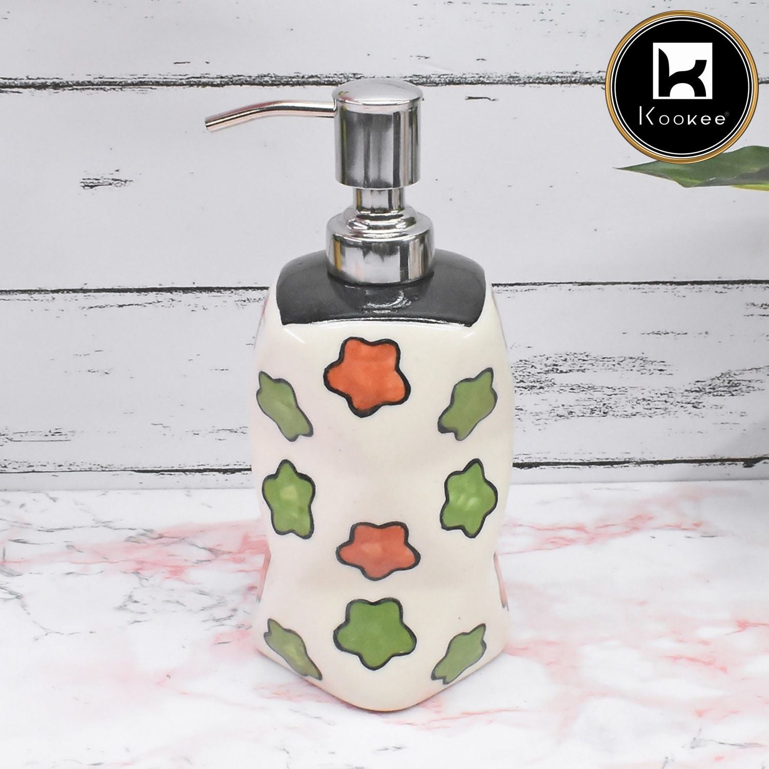 Ceramic Soap Dispenser for handwash for Bathroom, Multicolor, (Set of 1) (9687)