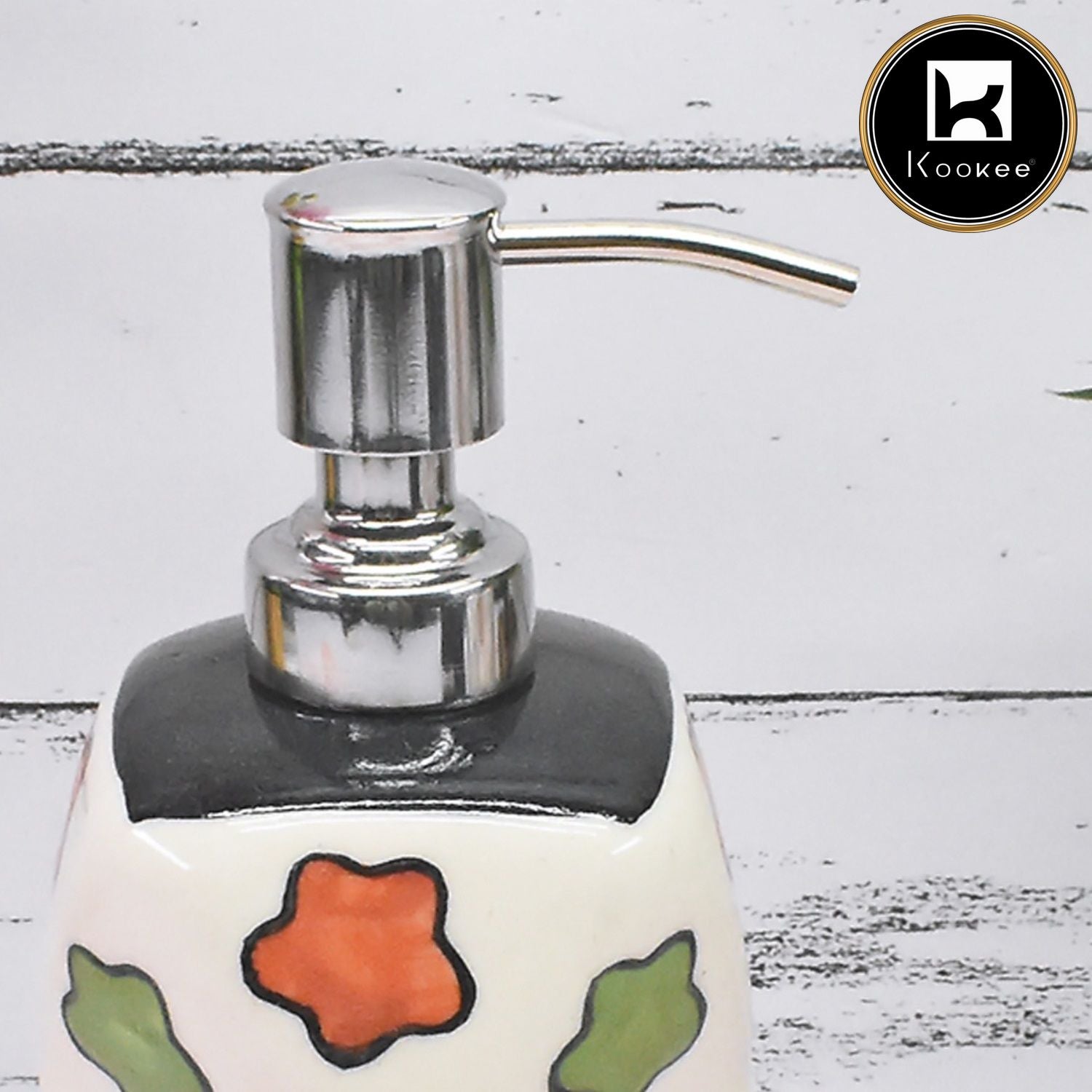 Ceramic Soap Dispenser for handwash for Bathroom, Multicolor, (Set of 1) (9687)