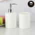 Kookee Ceramic Bathroom Accessories Set of 2, Modern Bath Set with Liquid handwash Soap Dispenser and Toothbrush holder, Luxury Gift Accessory for Home, White