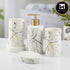 Ceramic Bathroom Accessories Set of 4 with Soap Dispenser (9741)