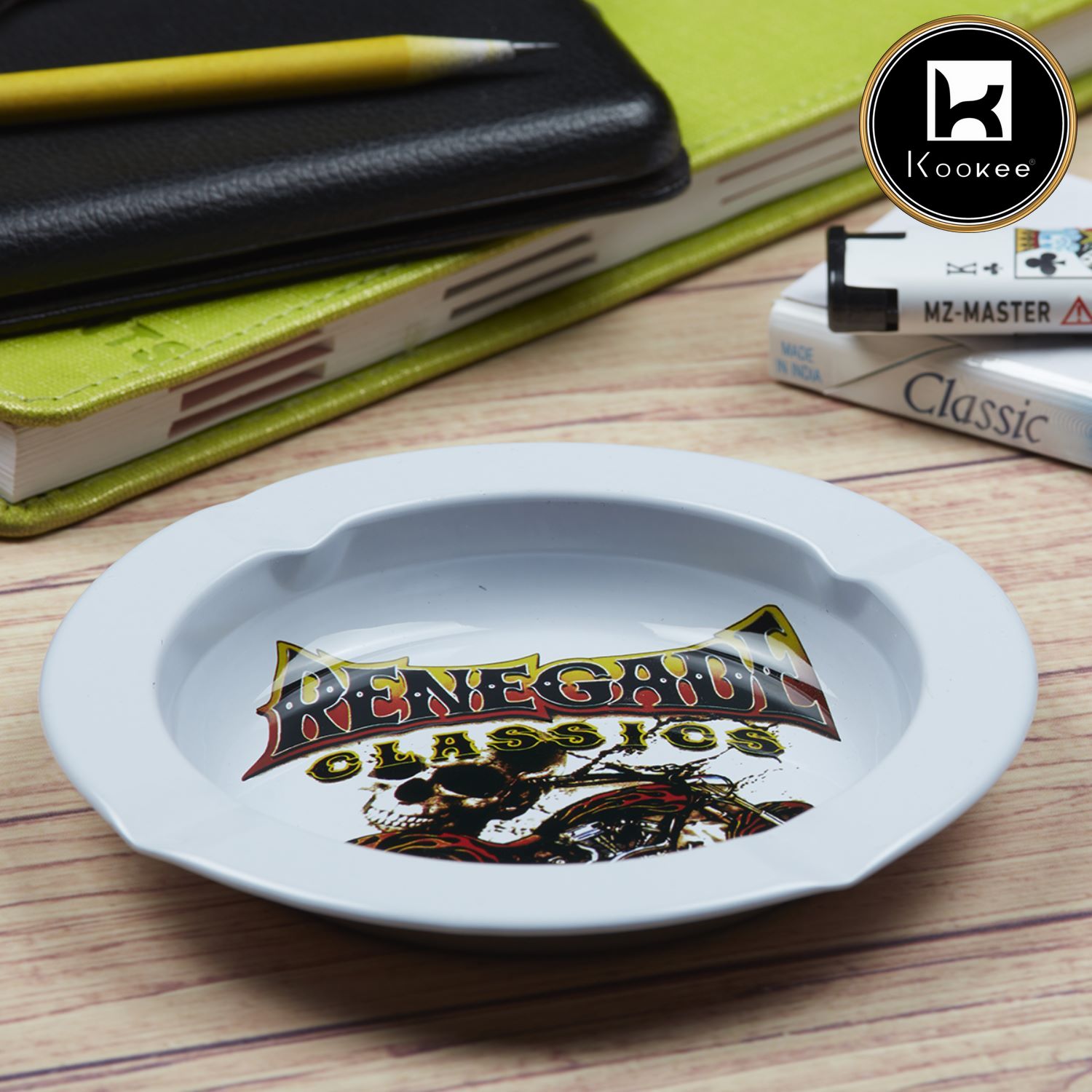 Kookee Tin Ashtrays, Multi, ART09804
