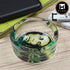 Glass Ashtray for Smokers, Printed, Round (9835)