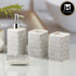 Kookee Ceramic Bathroom Accessories Set of 4, Modern Bath Set with Liquid handwash Soap Dispenser and Toothbrush holder, Luxury Gift Accessory for Home, White/Black