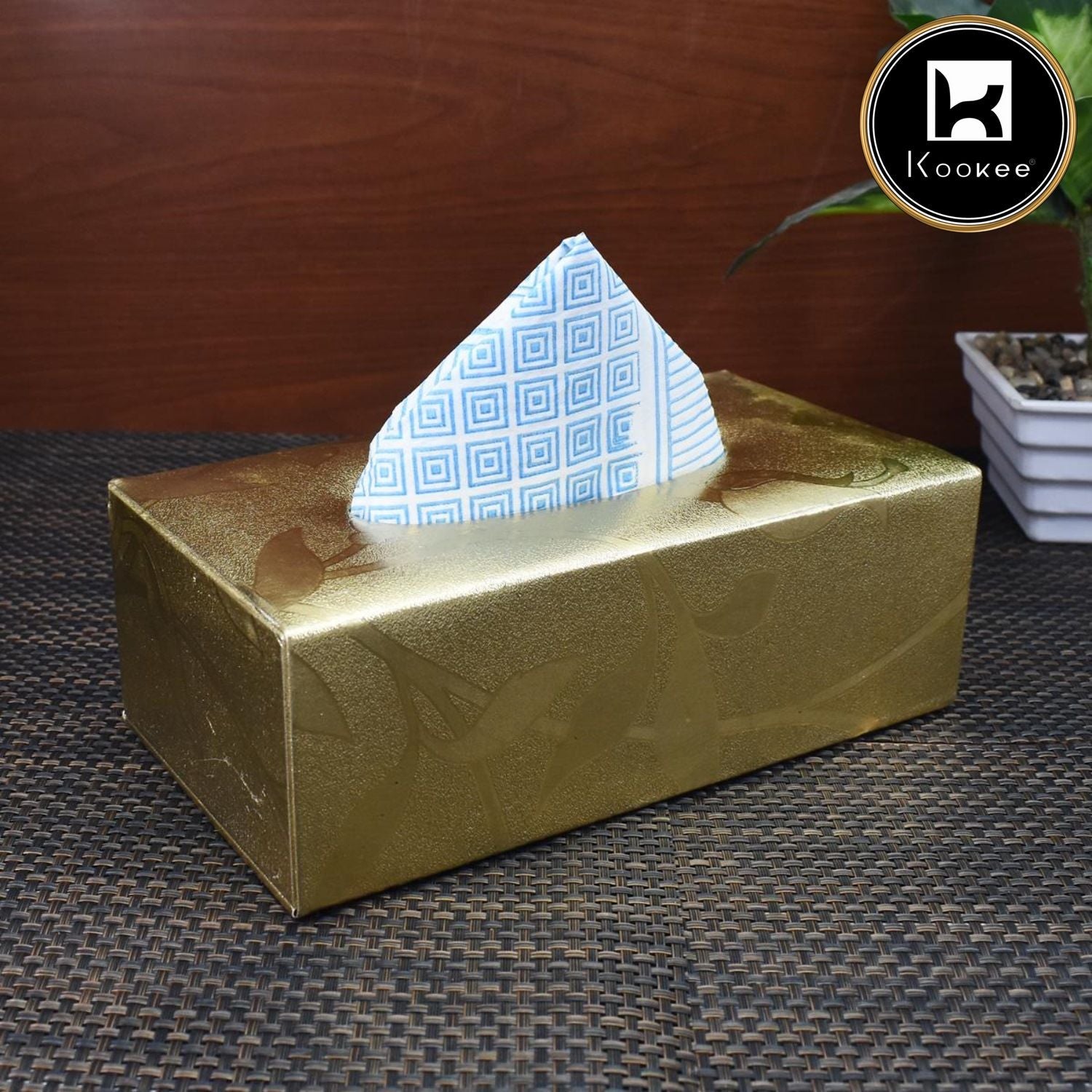 PU Leather Tissue Box Holder of Tissue Paper, Napkin, Rectangle (9856)