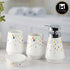 Ceramic Bathroom Accessories Set of 4 with Soap Dispenser (9871)