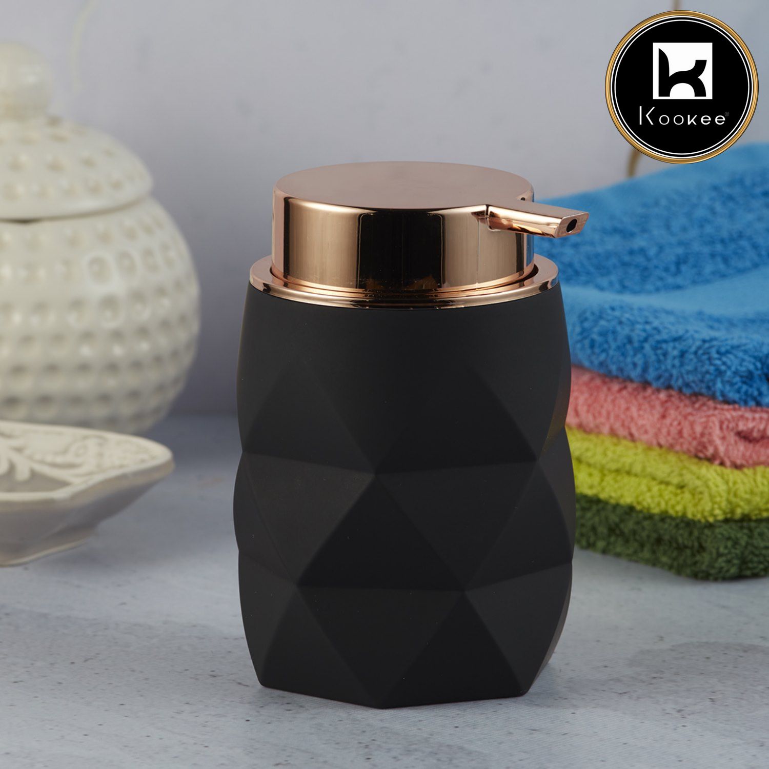 Kookee Acrylic Soap Dispensers, Black, ART09905
