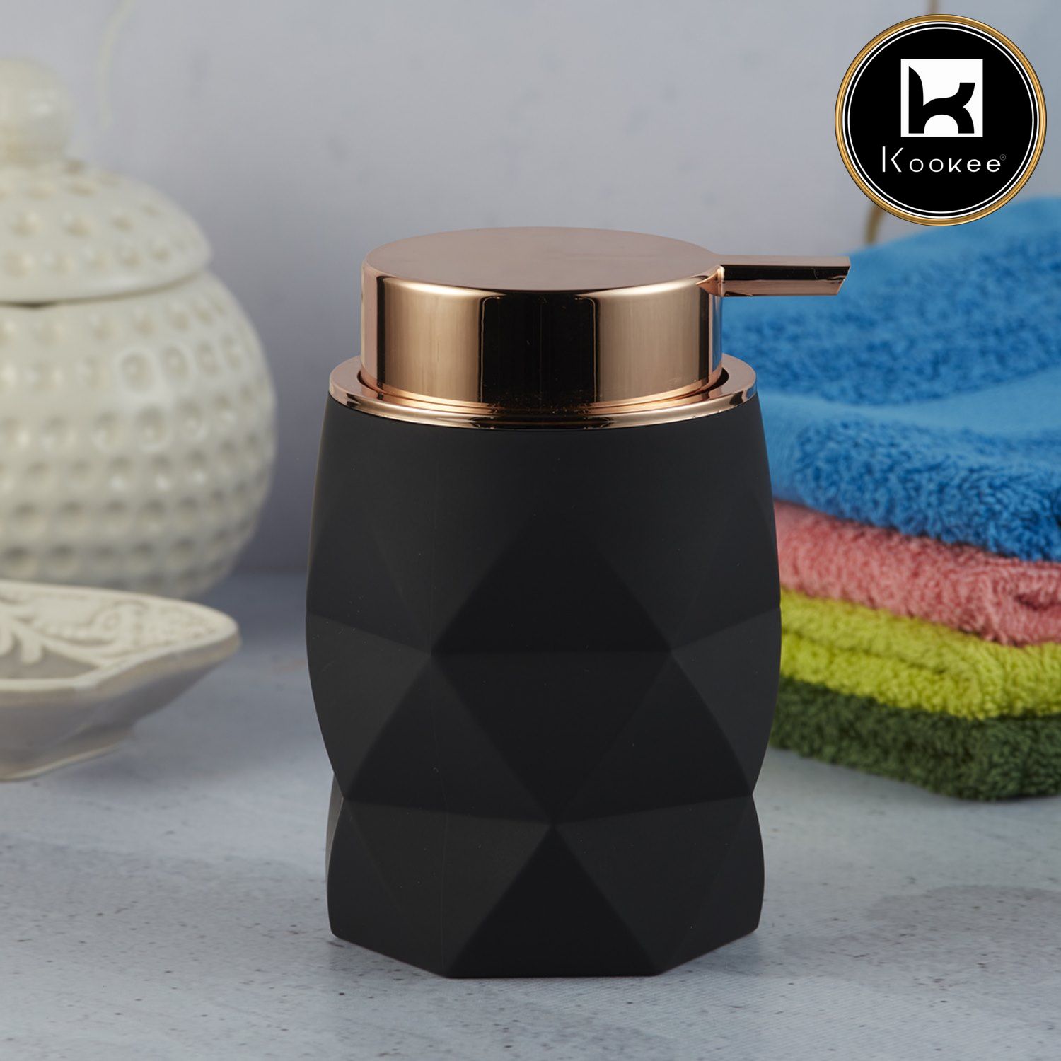 Kookee Acrylic Soap Dispensers, Black, ART09905