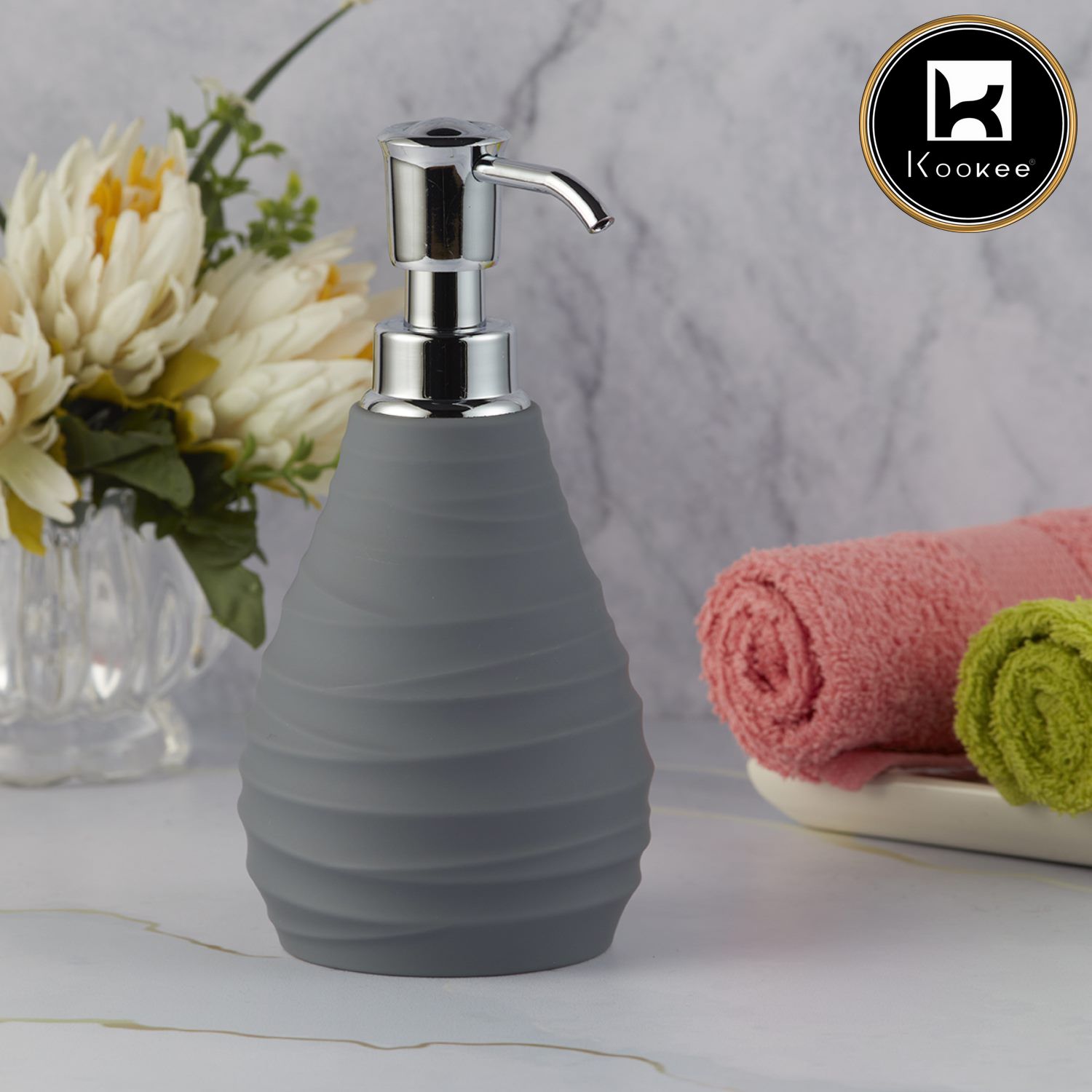 Kookee Acrylic Soap Dispensers, Grey, ART09912