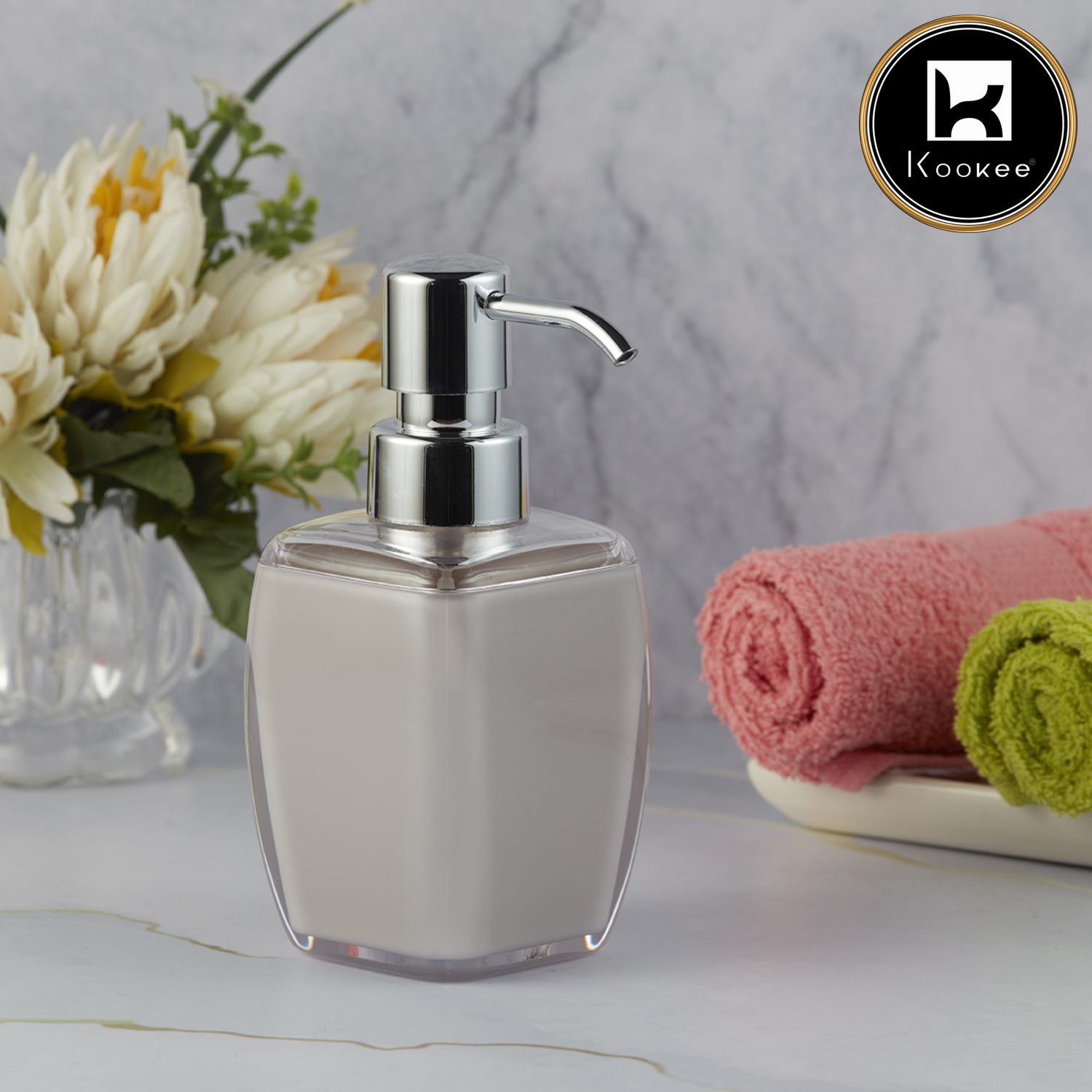 Kookee Acrylic Soap Dispensers, Beige, ART09919
